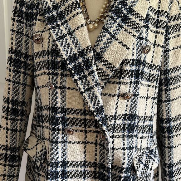 Primark Double Breasted Blazer in Navy and White size 12 - Picture 10 of 16